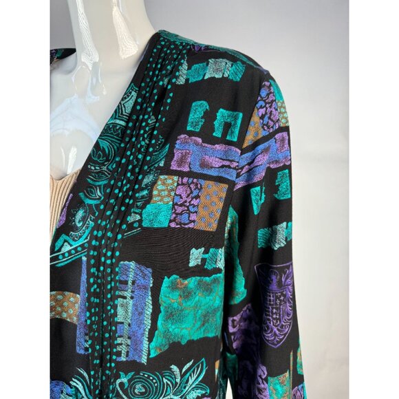 Vintage Très Paquette Byer California Womens Jacket L Shoulder Pads Ties - Picture 7 of 16